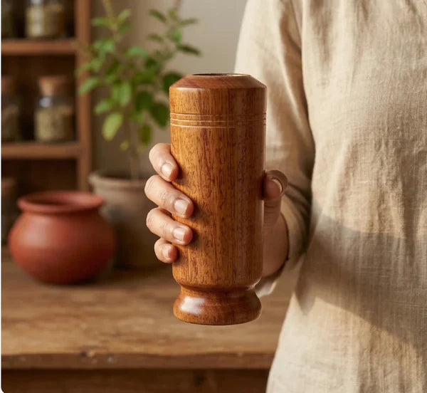 Ayurvedic Vijaysar Wood Glass  – Natural Sugar Balance Tumbler 🩺